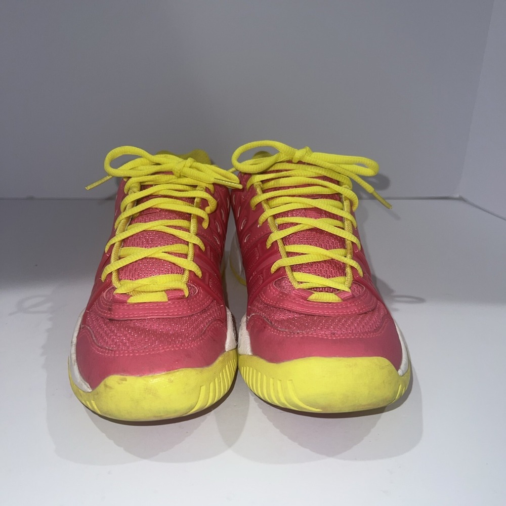 Prince Tennis Shoes Juniors Girls Size 4.5 Pink Yellow With Pink‎ Yellow Laces